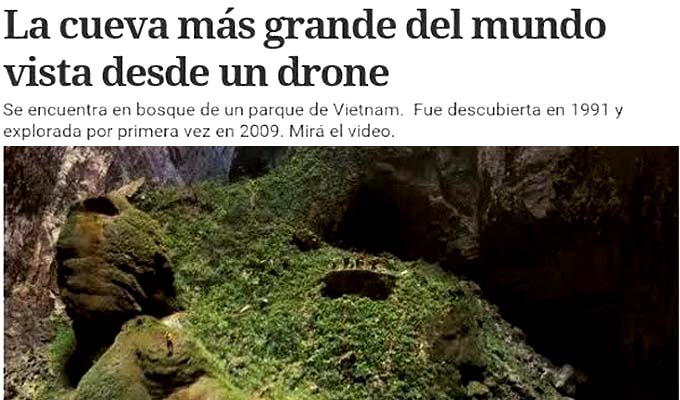 Argentine press extol Viet Nam’s most imposing cave 