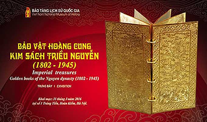 Nguyen Dynasty gold books on display