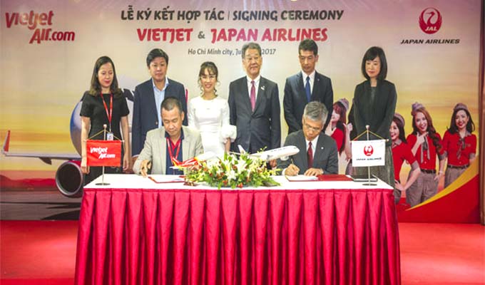  Vietjet Air, Japan Airlines jointly operate code-share flights